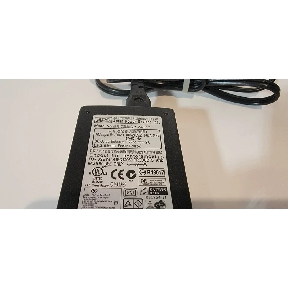 Power Supply Adapter APD DA-24B12 AC Power 12V 2A Power‎ Supply 24W w/PC OEM